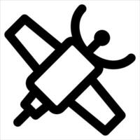 A black and white icon of a plane vector