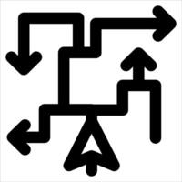 A black and white icon of arrows pointing in different directions vector