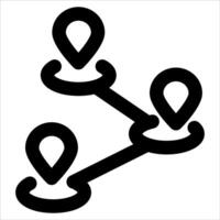A black and white icon of two pins vector
