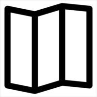 A black and white icon of a folded open book vector