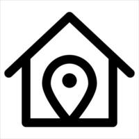 A house with a pin on it and a map pointer vector