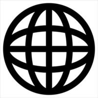 A globe with a black and white outline vector