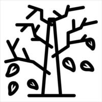 A tree with leaves and branches is shown in black and white vector