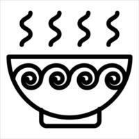 A bowl of soup with steam coming out of it vector