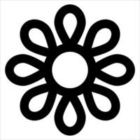 A black and white flower with a circle in the center vector