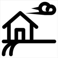 A house with a cloud and a tornado vector