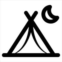 A tent with a moon and a tent vector