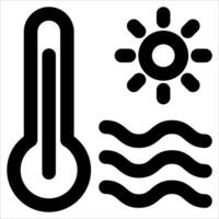 A thermometer and sun icon on a white background vector