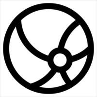 A black and white image of a ball with a circle in the center vector