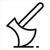 A black and white outline of an axe vector
