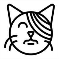 A cat with a long hair is shown in a line drawing vector