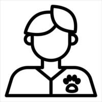 A black and white icon of a person with a dog vector