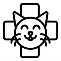 A cat is smiling in a cross symbol vector
