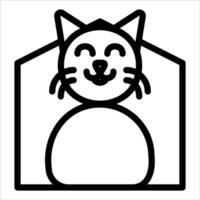 A black and white cat icon on a white background vector
