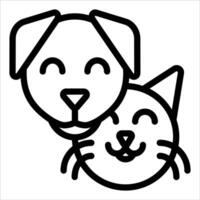 A dog and cat are shown in a line drawing vector