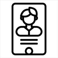 A black and white icon of a person on a phone vector
