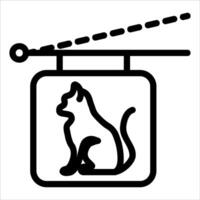 A black and white illustration of a cat in a box vector