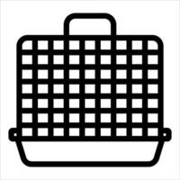 A black and white illustration of a basket with a square pattern vector