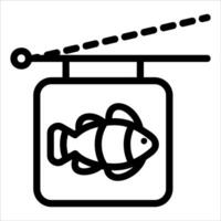 A fish is in a box with a hook on it vector