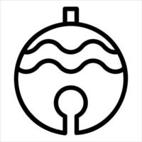 A black and white outline of a christmas ornament vector
