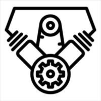 A black and white icon of a car engine vector