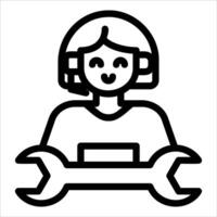 A woman with a wrench in her hand vector
