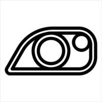 A black and white image of a car headlight vector