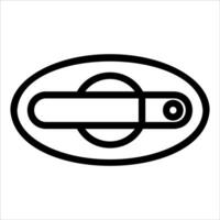 A black and white image of a button vector