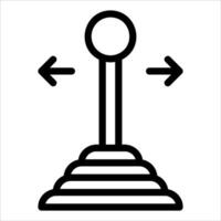 A black and white icon of a joystick pointing up vector