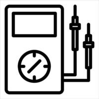A black and white image of a device with a clock and a battery vector