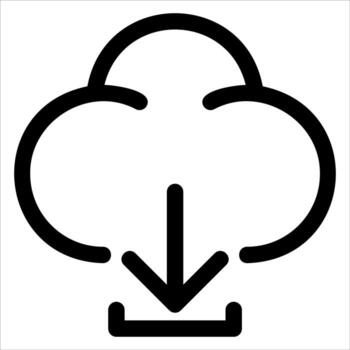 A cloud icon with an arrow pointing to it vector