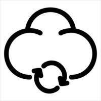 A cloud with a circular arrow in the middle vector