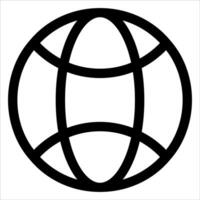 A black and white globe with a circle inside vector