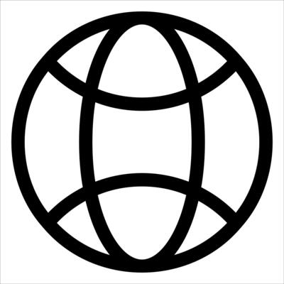 A black and white globe with a circle inside