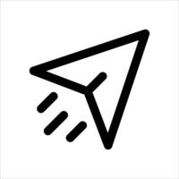 A black and white icon of a paper airplane vector