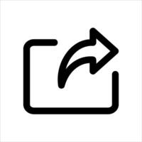 A black and white icon of an arrow pointing to a square vector