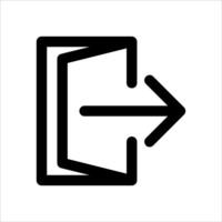 A black and white icon of an open door vector