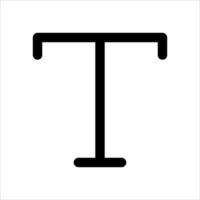 The letter t is shown in black on a white background vector
