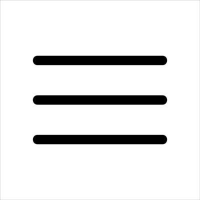 A simple icon of three lines on a white background