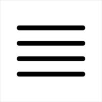A black and white icon of four lines vector