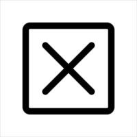 A black and white square with an x on it vector