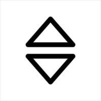 A black and white image of two triangles vector