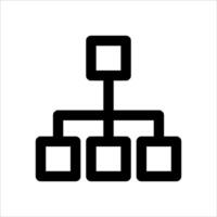 A black and white icon of a tree with squares vector