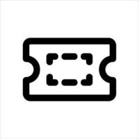A black and white icon of a ticket vector