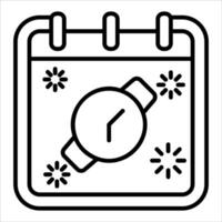 Calendar icon with clock and stars vector