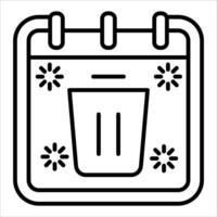 A calendar icon with a trash can in it vector