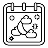 Calendar icon with clouds and moon vector