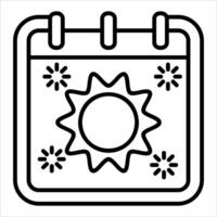 A calendar with sun and flowers on it vector