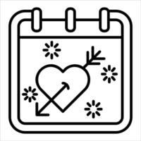 A calendar with an arrow and heart inside vector