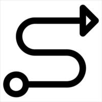 A black and white icon of a s with an arrow pointing to it vector